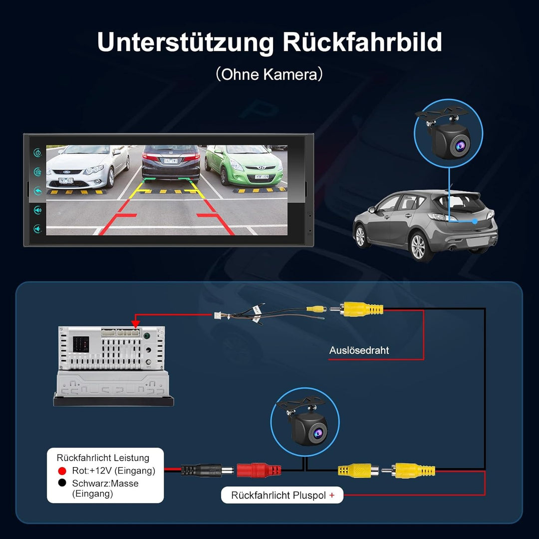 LEROAADZ 1 Din Car Radio Android Autoradio mit Bildschirm, 4GB+64GB Wireless Android Auto &amp; Apple Ca