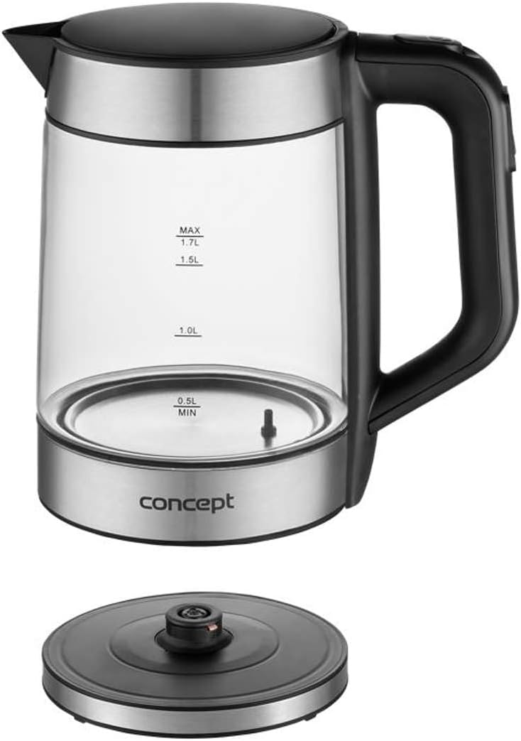 Concept RK4067 1,7L Glas-Wasserkocher mit Temperaturregelung: 50/70/80/90/100°C, 1850-2200 W, Warmha