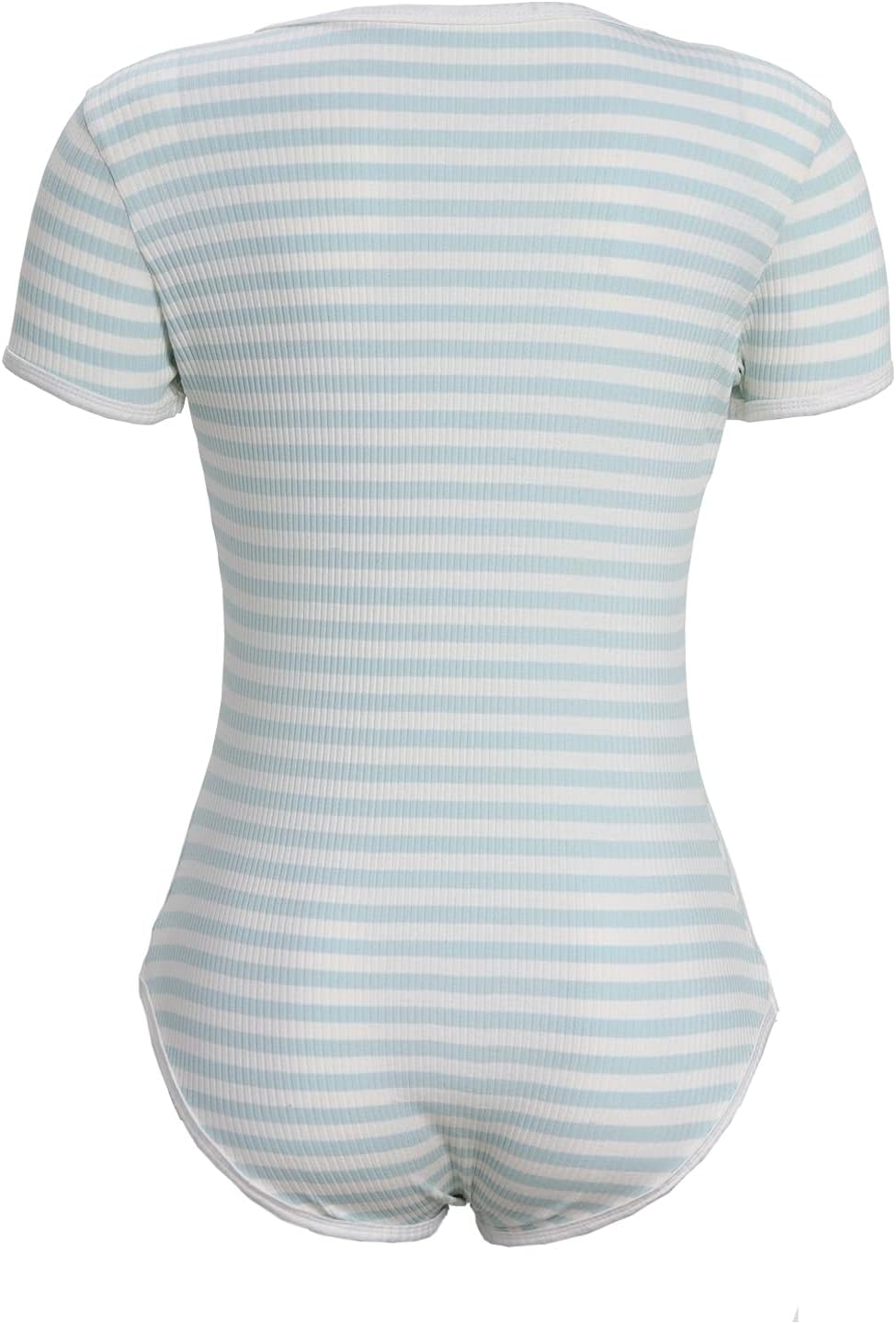 CutiePlusU Baumwolle Knopf im Schritt Bodysuit Onesie Pyjamas Strampler Classics Stripe XS Grün, XS
