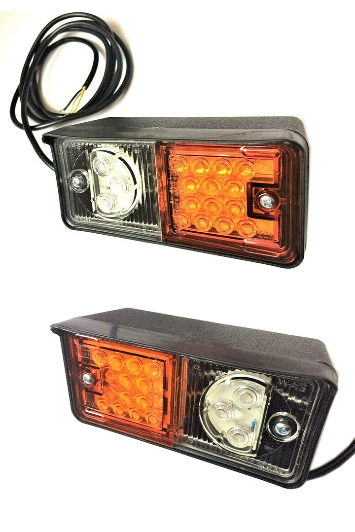 MelTruck 2x LED Positionsleuchte m.Blinklicht Schlepper Bagger Positionslicht Traktor SET