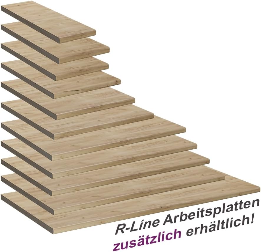 Vicco Küchenarbeitsplatte R-Line, Goldkraft Eiche, 80 cm Goldkraft Eiche/Goldkraft Eiche 80 cm, Gold