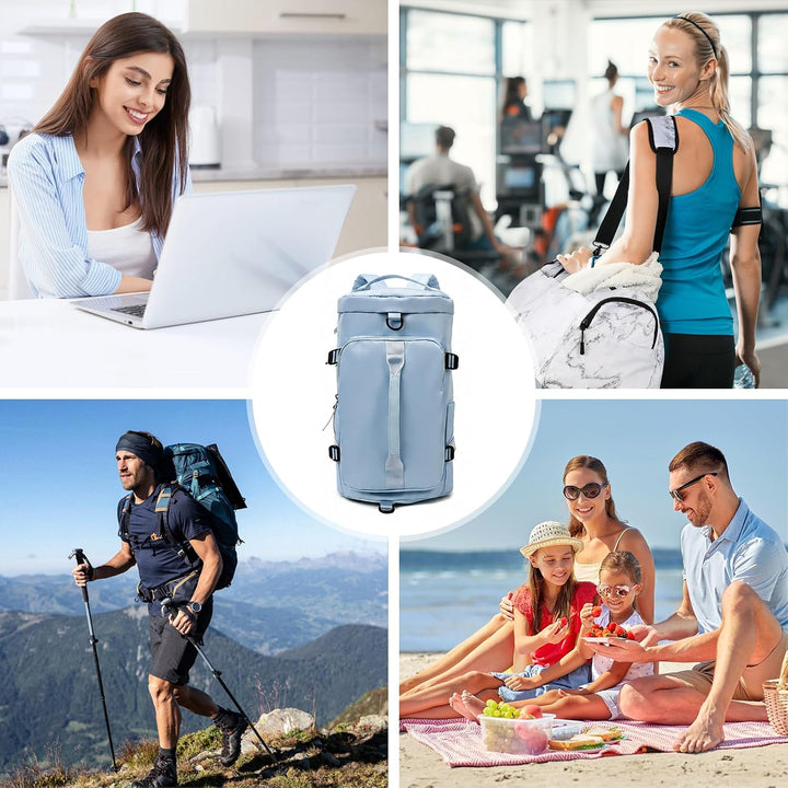 Sporttasche mit Rucksackfunktion, Reisetasche Gross für Damen und Herren, Weekender mit Schuhfach, S
