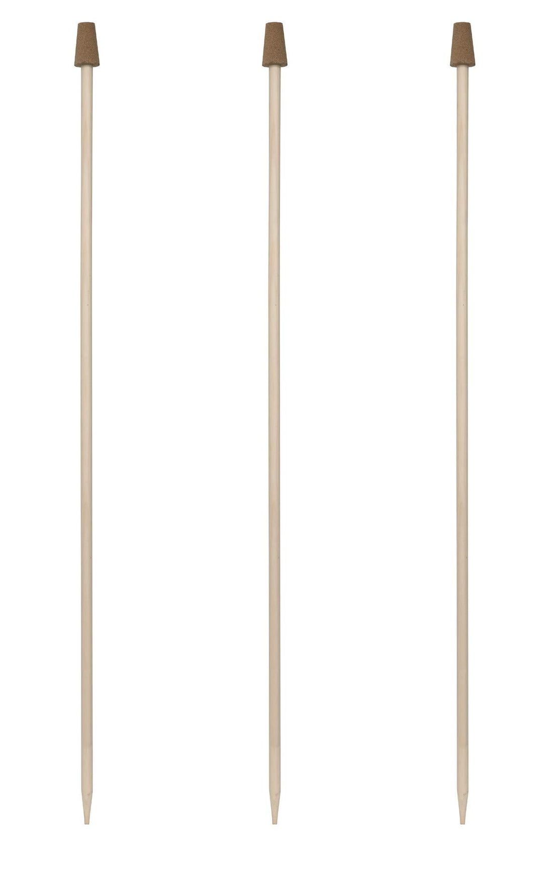Windhager Rosenkugelstab SET, Holzstab für Gartenkugeln, Holz-Stab für Glaskugeln, mit Korkaufsatz,
