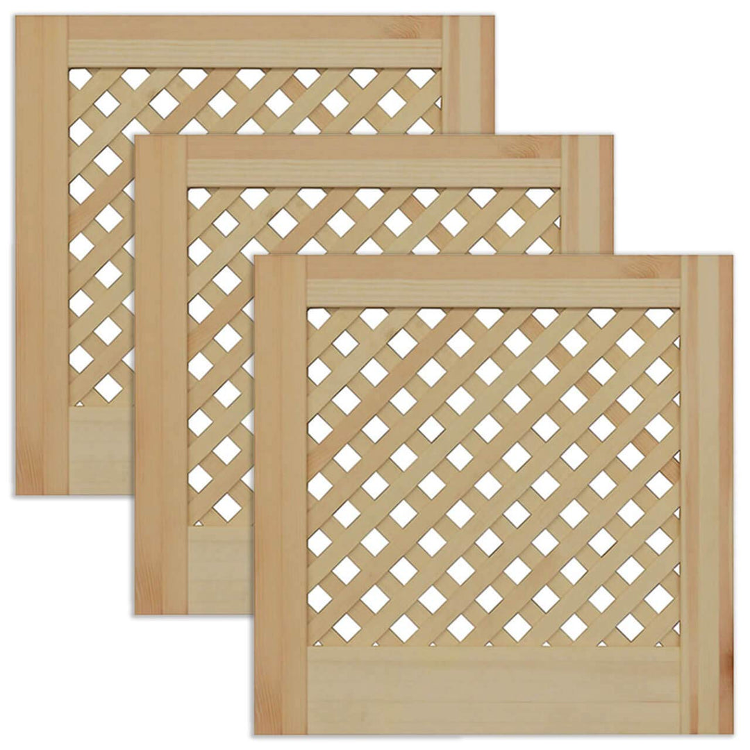 Gittertür Holztür natur 39,5 x 39,4 cm Schranktür Raumteiler Schiebetür für Regale, Schränke, Möbel