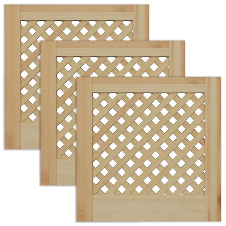 Gittertür Holztür natur 39,5 x 39,4 cm Schranktür Raumteiler Schiebetür für Regale, Schränke, Möbel