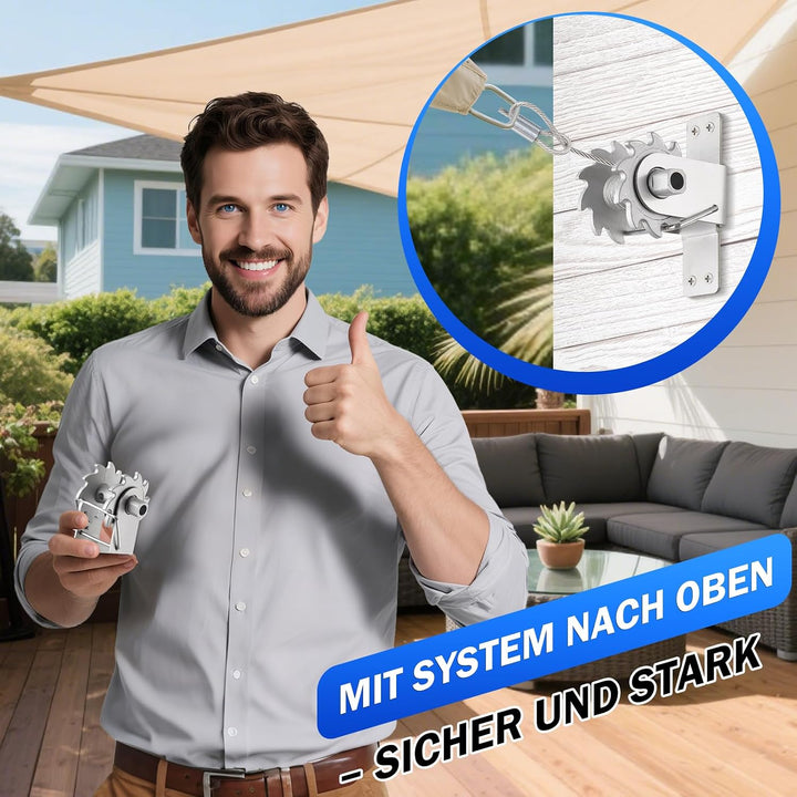 Angooni Sonnensegel-Hardware-Kit inklusive Winden &amp; Drahtseil, Anti-Rost-Edelstahll-Hardware-Kit für