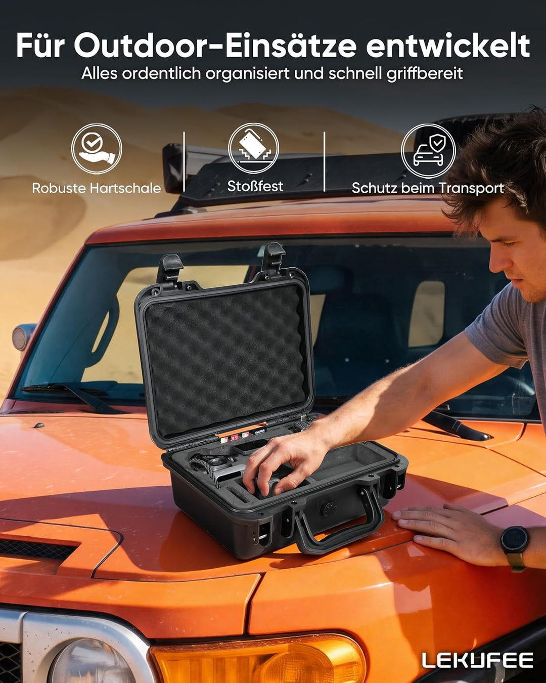 LEKUFEE Wasserdichter Hartschalenkoffer für DJI Osmo Pocket 4P / Pocket 4