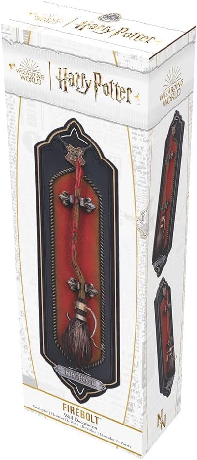 Nemesis Now Offiziell Lizenziertes Harry Potter Firebolt Wandschild, 34,5 cm, Schwarz, Kunststoff, 3