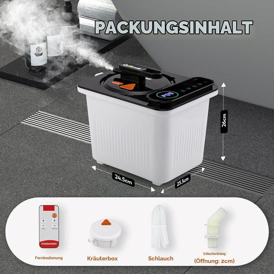 CGOLDENWALL Tragbare Dampfsauna Dampfgenerator 3L, Heimsauna Mini Dampfer mit Fernbedienung, Touchsc