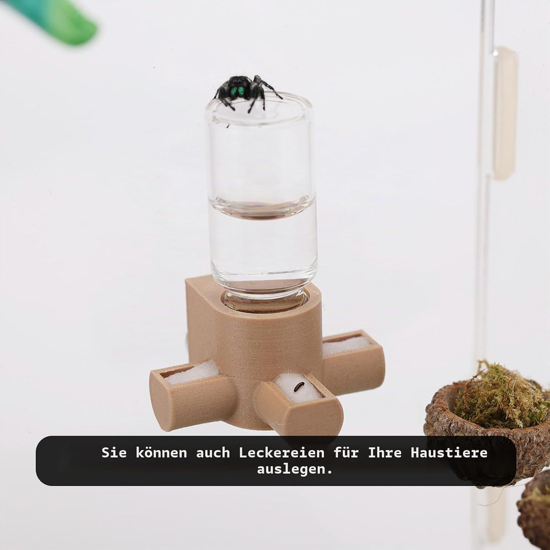 Springspinnen-Wasserspender, magnetischer Futterspender zum Aufhängen, geeignet für Springspinnen, V