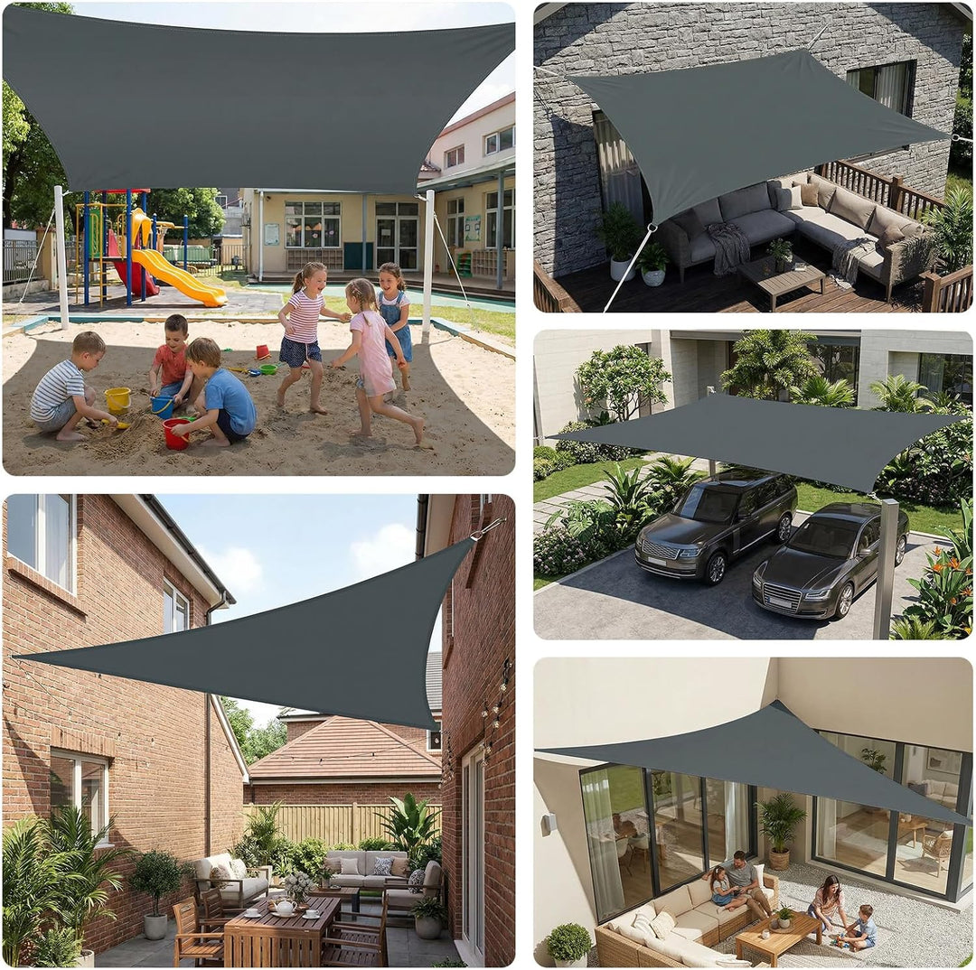 3x3m Sonnensegel Rechteckig Wasserdicht Sonnenschutz, Anthrazit Anthrazit 3x3m, Anthrazit 3x3m
