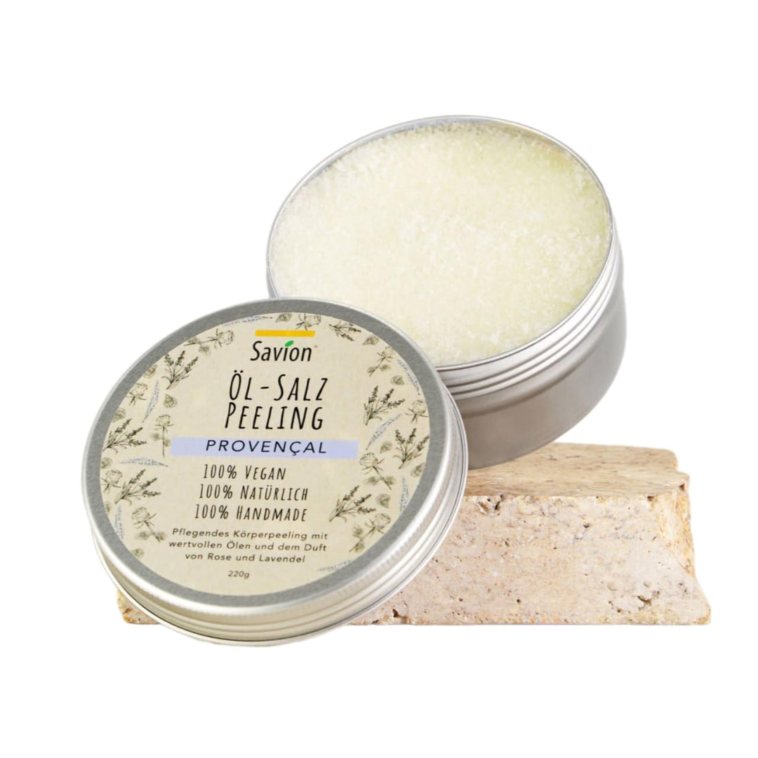 Savion Pflegendes Öl-Salz-Peeling mit Zitrusnoten | Tiefengereinigte &amp; weiche Haut | Mandel &amp; Jojoba