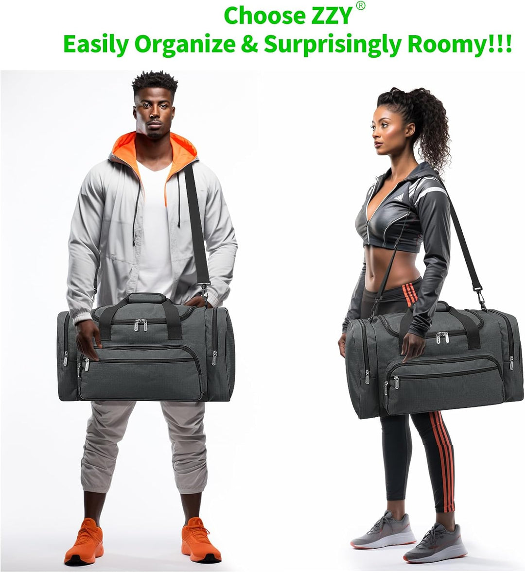Sporttasche Reisetasche Fitness Tasche mit Schultergurt Wochenendtasche für Damen und Herren (Grau,