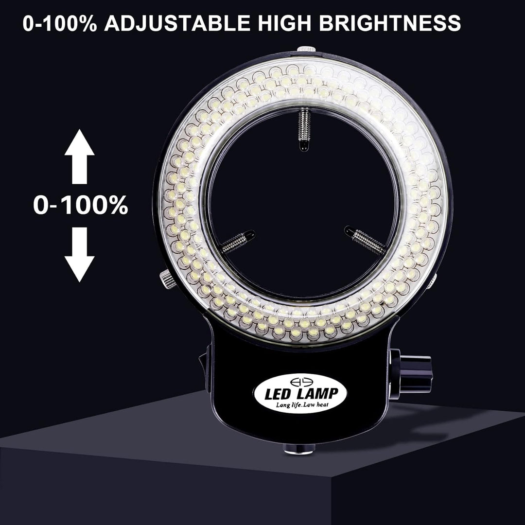 144 LED Mikroskop Ringlicht Ringleuchte 0-100% Einstellbar Lampe für Microscope Ringbeleuchtung