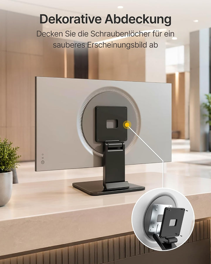monTEK portabler Monitorständer für 17–27 Zoll Touchscreens, POS &amp; Mini PC