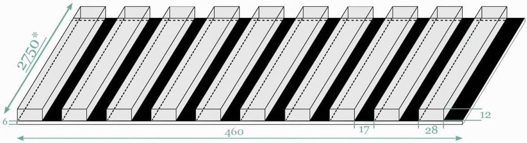 Akustikpaneele 1,228m² - 275cm x 46cm x 1.8cm - | Akustikpaneel | Lamellenverkleidung | Wandverkleid
