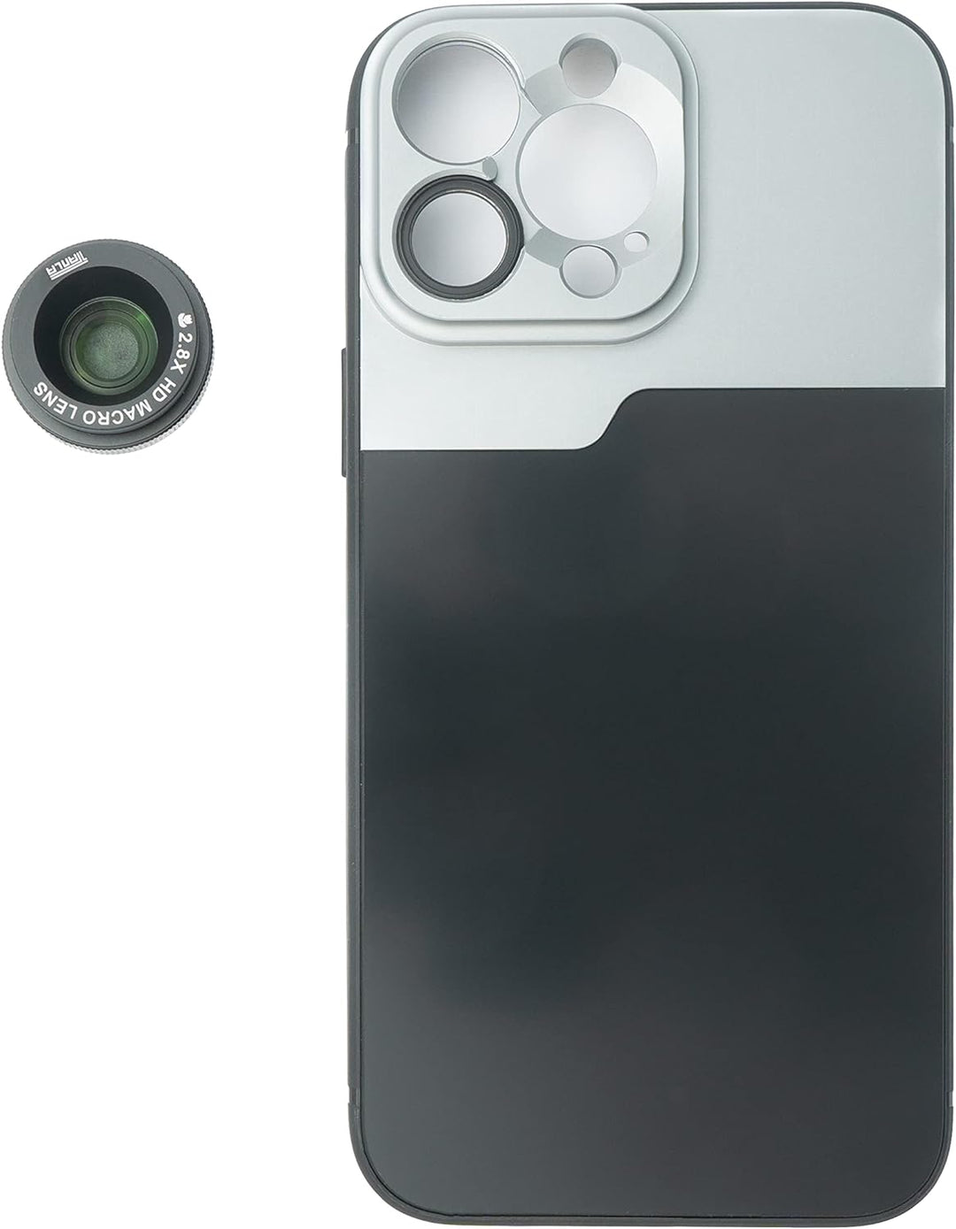 SYSTEM-S Makro Linse 2.8X HD Filter mit Hülle in Schwarz für iPhone 13 Pro Max