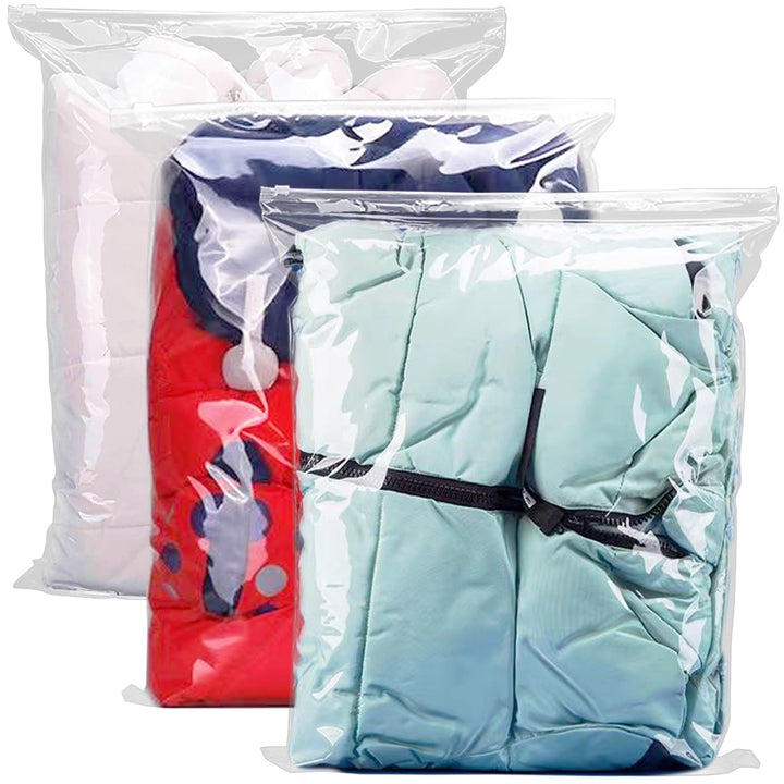 30 Stücke Zip Beutel Gross Wiederverwendbar 40×50 cm Zipper Beutel Reisetasche Transparent Zip Tüten