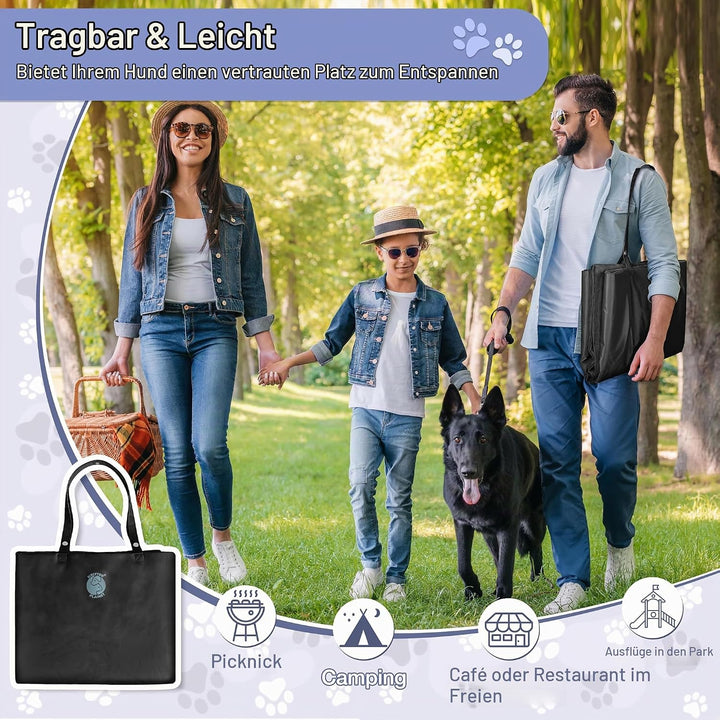 Pawsse Wasserdicht Hundedecke für Unterwegs 80 x 60cm, Outdoor Hundematte Waschbar Hundekissen zum M