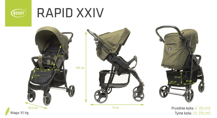 Rapid kinderwagen buggy bis 22 kg, kompakter buggy, klein, leicht und stabil, amortisierte Räder (Kh