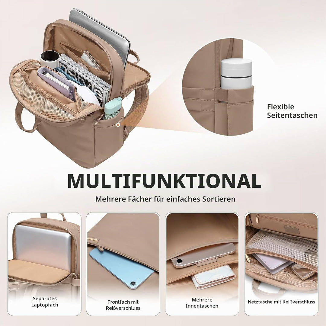 Schlanker Laptop-Rucksack für Damen, leichter Business-Rucksack für Damen, Computertasche, Geldbörse