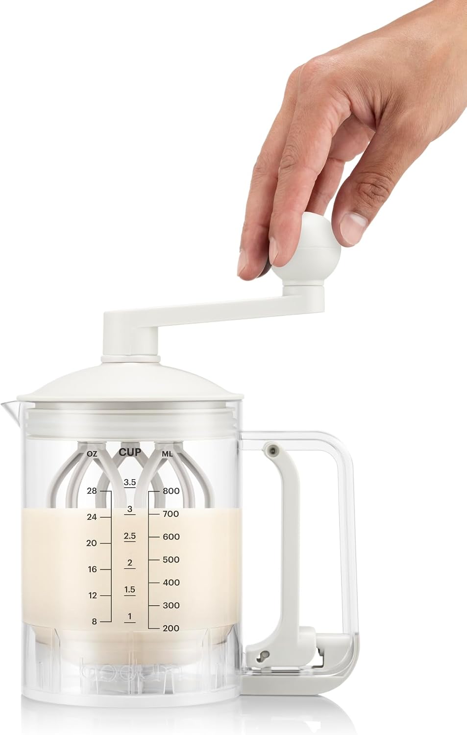 Bodum Pancake Teigmixer &amp; Spender BISTRO Weiss – Integrierte Messfunktion – Einfaches Ausgiessen, Ro