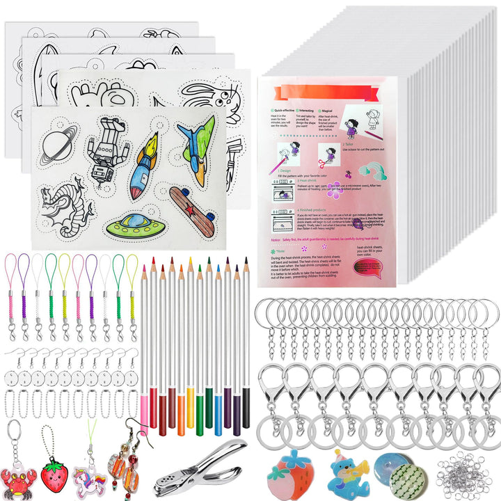 Kinearcharms 218pcs Schrumpffolie Bastelset für Kinder Style -A, Style -A