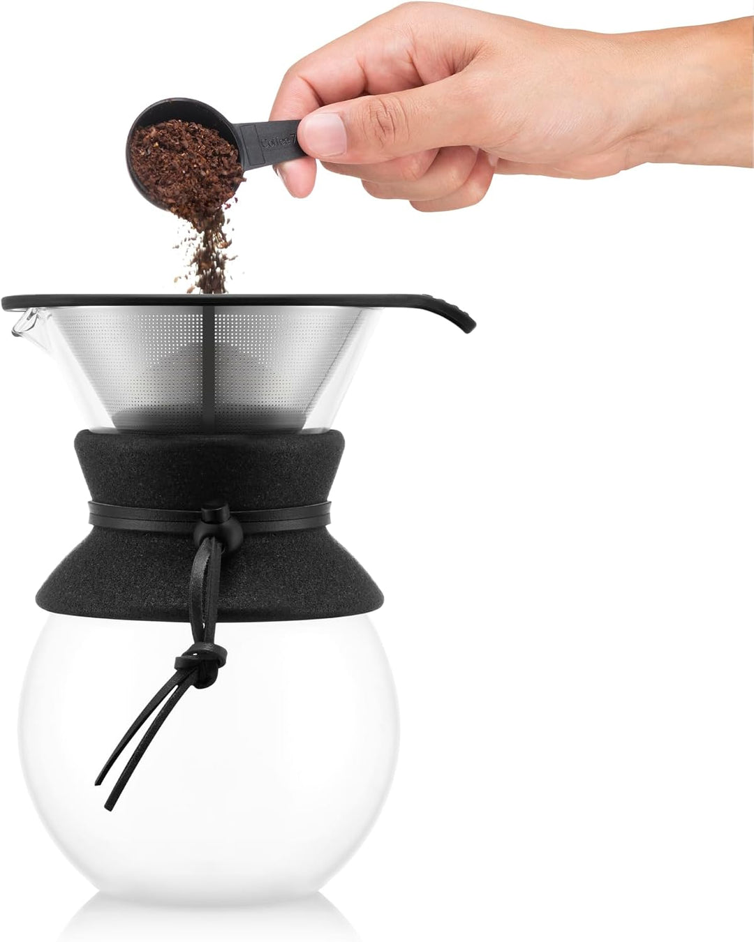 Bodum POUR OVER Kaffeebereiter mit Permanent-Kaffeefilter, 8 Tassen, 1.0 l, Edelstahl
