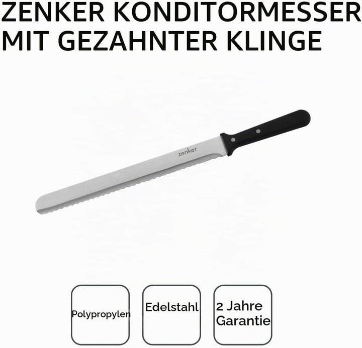 Zenker Konditor- und Glasurmesser 43 cm, Profi Küchenmesser aus rostfreiem Edelstahl zum Schneiden &amp;