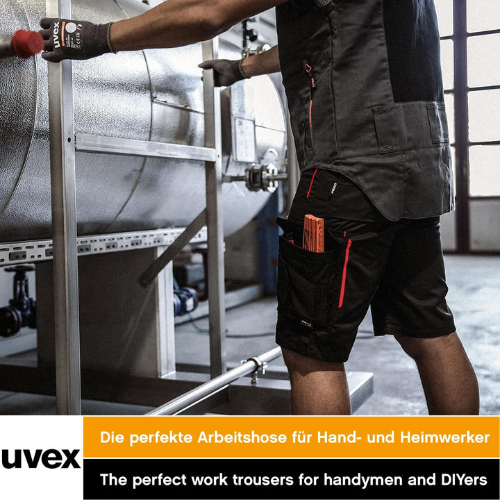 uvex Tune-up Herren-Arbeitshose kurz - Männer-Arbeitshosen mit Stretch-Bund - atmungsaktive Sommer-A