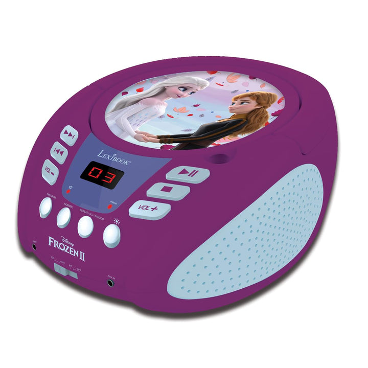 Lexibook - Bluetooth-CD-Player für Kinder - Disney Die Eiskönigin 2 - Tragbar, Lichteffekte, Mikrofo