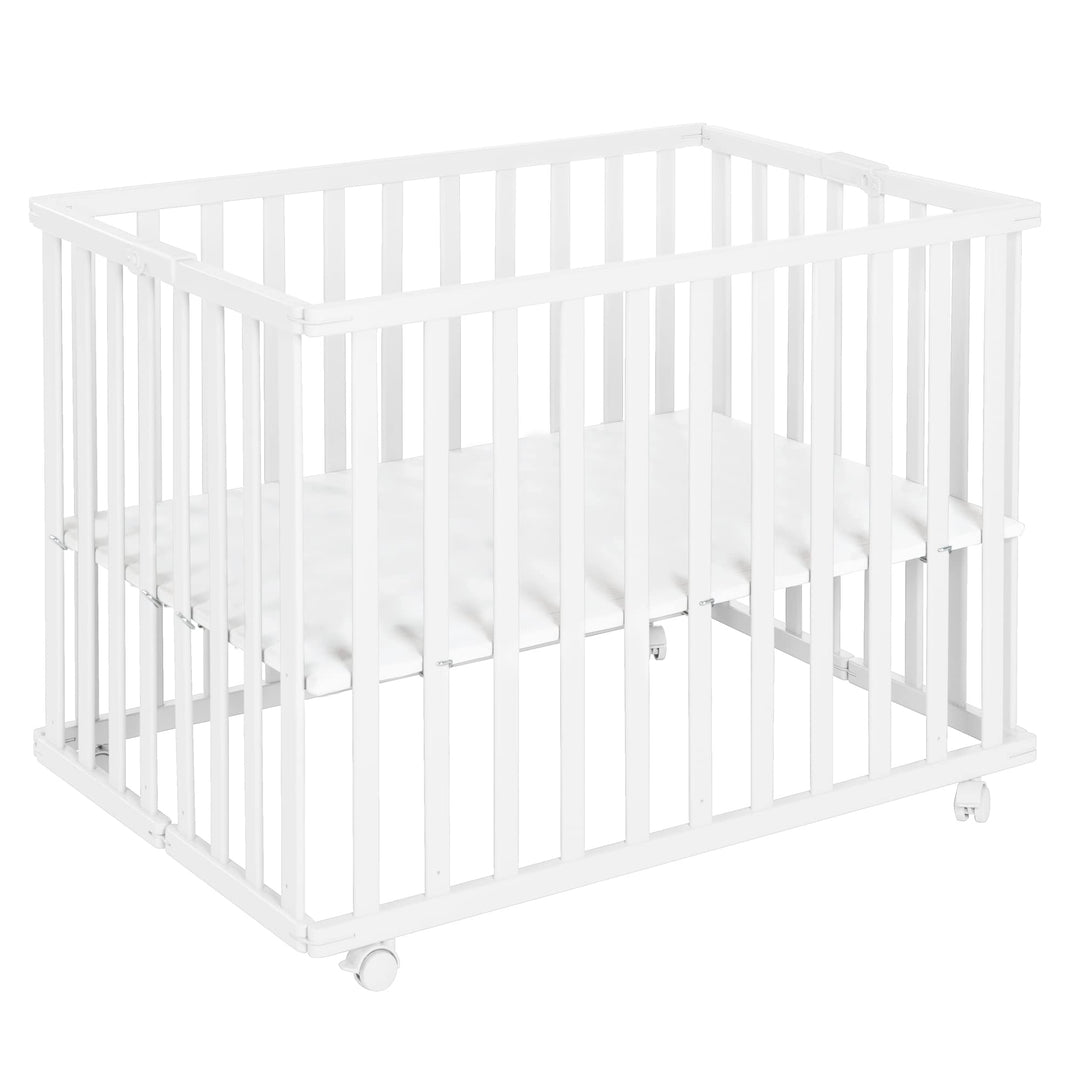 roba Laufgitter klappbar 75 x 100 cm - Platzsparender und faltbarer Baby Laufstall - Mobiles Krabbel