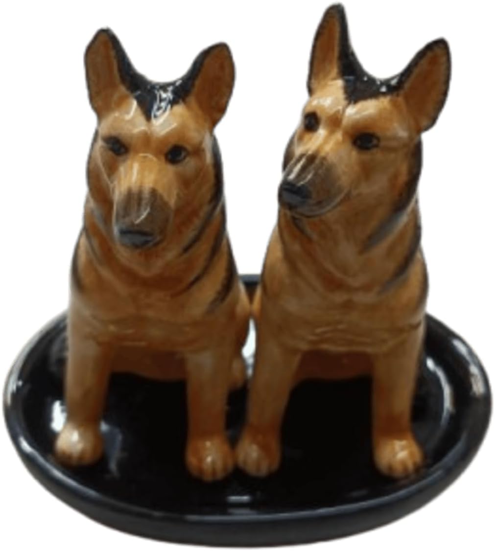 Keramik Salz und Pfefferstreuer Set mit Hundemotiv (Schaeferhund)
