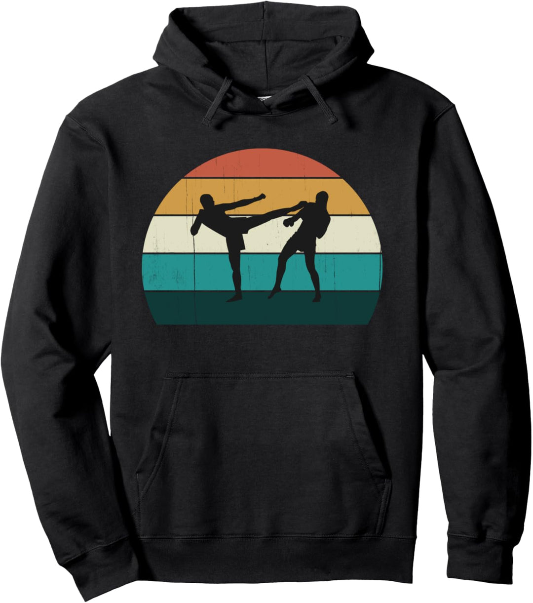 Coole retro-MMA-Greifkämpfer: Käfigkampf bei Sonnenuntergang Pullover Hoodie