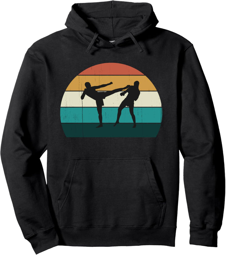 Coole retro-MMA-Greifkämpfer: Käfigkampf bei Sonnenuntergang Pullover Hoodie
