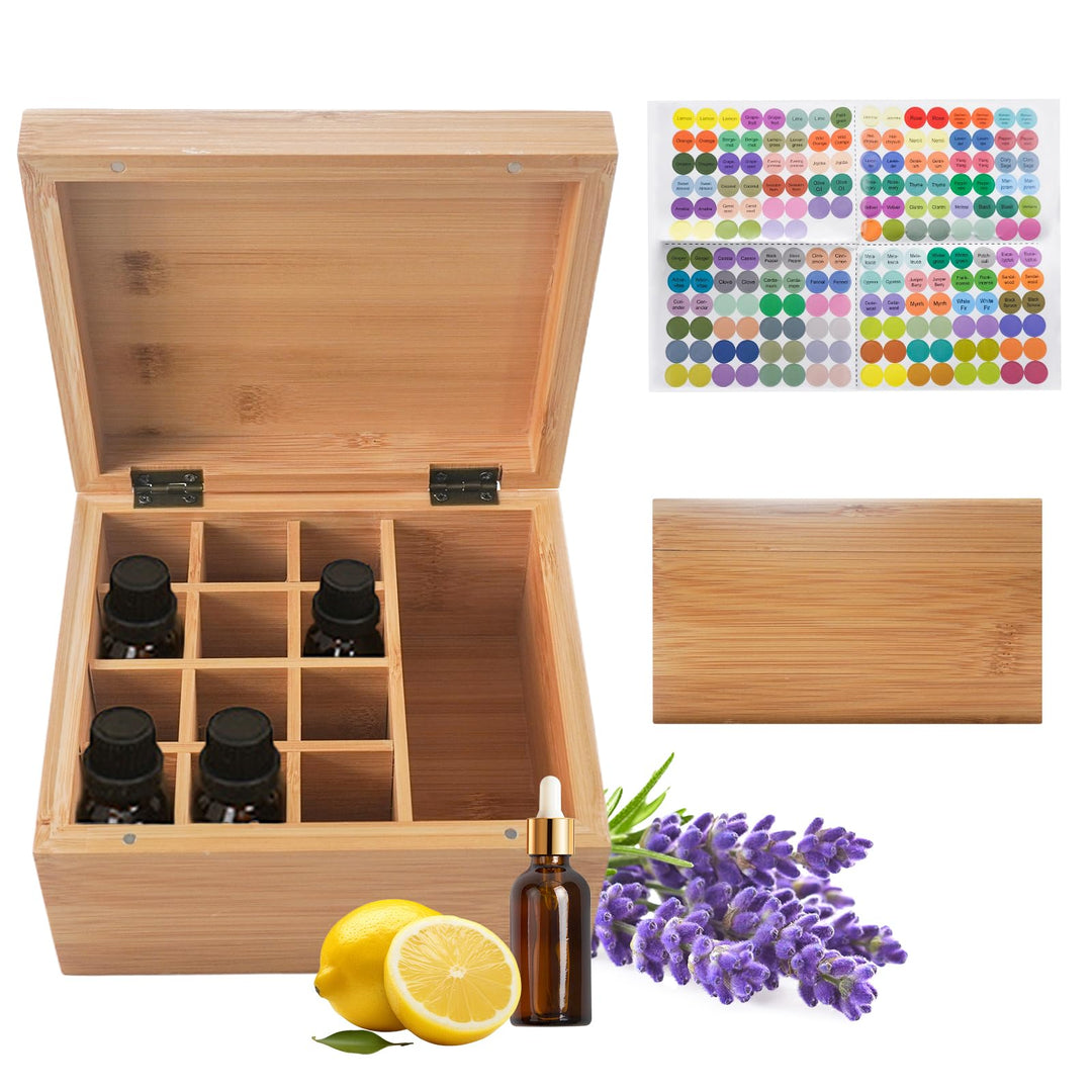 RoseFlower Bambus Ätherisches Öl Organisator Behälter Duftöle Display Ständer, 13 Löcher Aufbewahrun