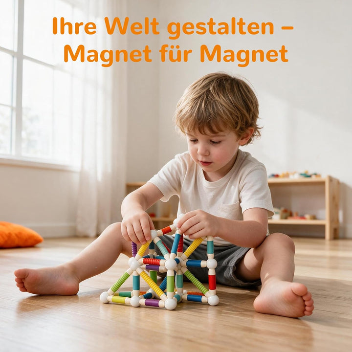 Mostop 45PCS Teleskopierbare Flexible Magnetische Baustäbchen