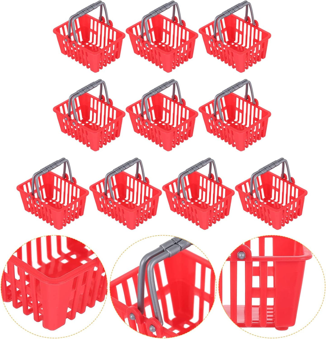 STOBOK STOBOK 10 Mini-Einkaufskorb -Supermarktkörbe -Einkaufskörbe Mit Griff Für Desktop-Dekoration