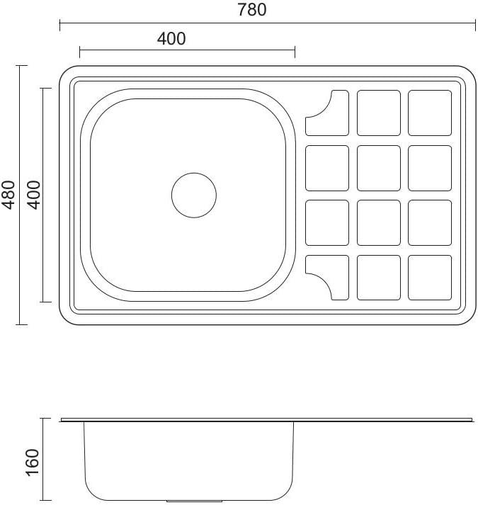 VBChome Einbauspüle mit Armatur 78x48 Leinenstruktur ab 50er Unterschrank Edelstahl Küchenspüle Spül