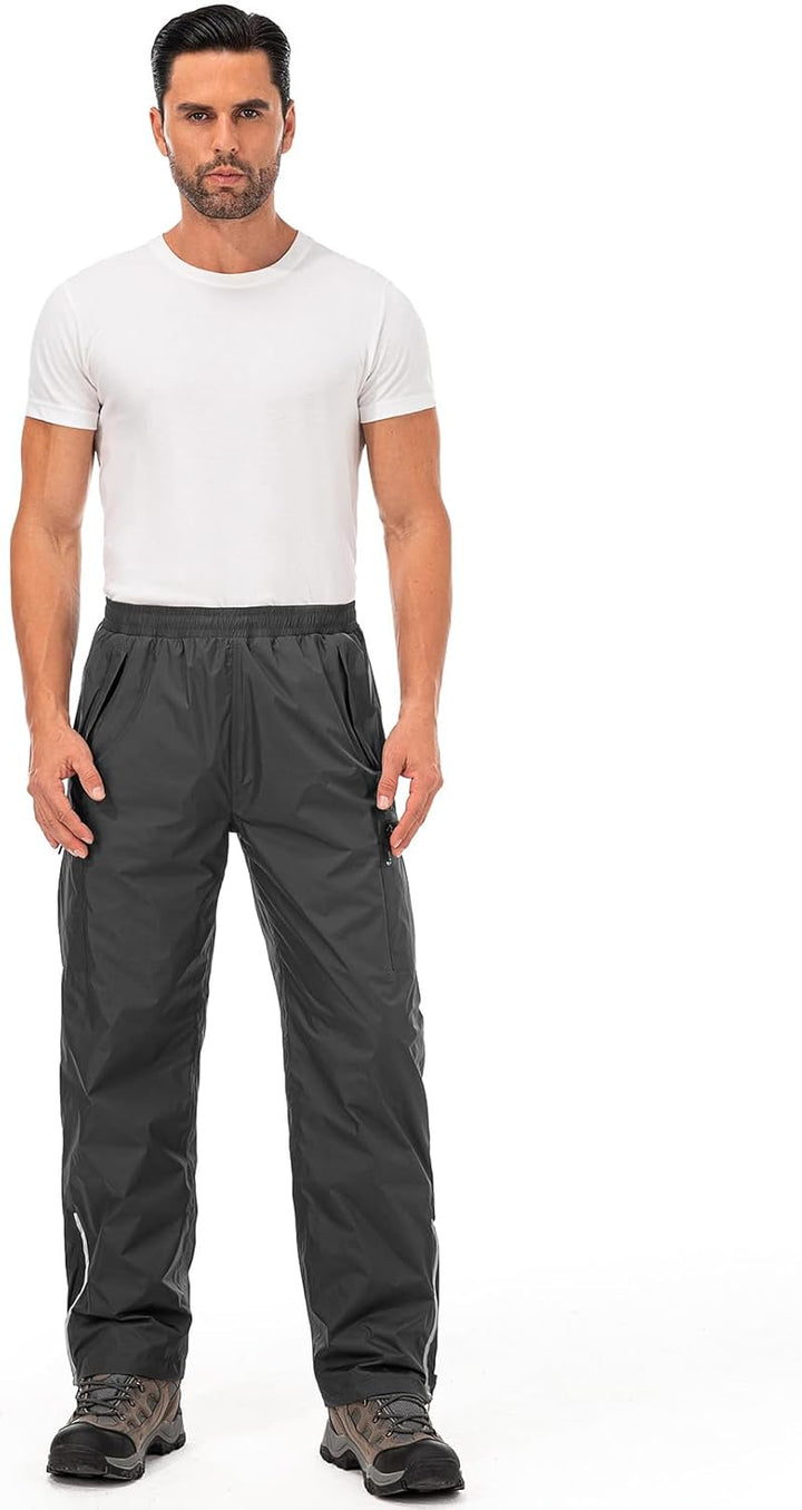 wasserdichte Regenhose für Herren Atmungsaktiv Winddicht Outdoorhose Elastischer Bund Hose Leichte R