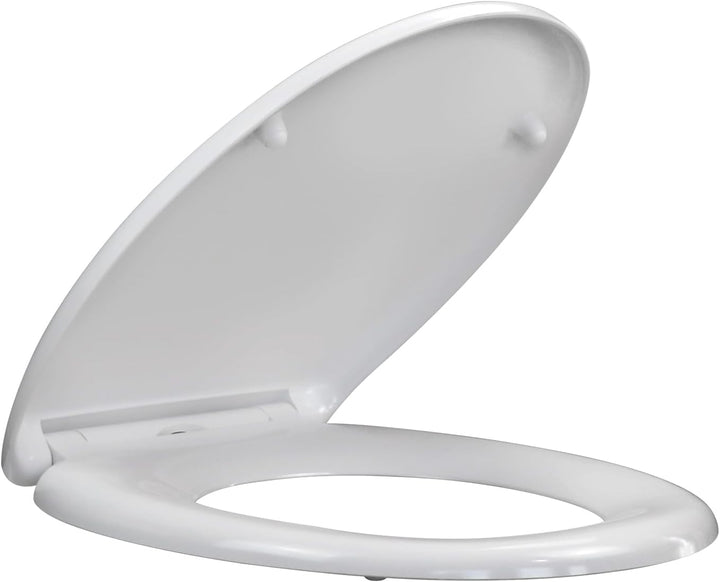 WC Sitz mit Absenkautomatik, Duroplast Toilettendeckel mit Schnellverschluss, Standard O-Form Klodec