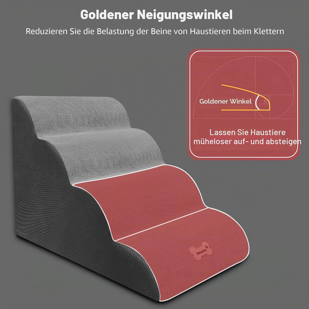 Galatée Hundetreppe, Abnehmbare Und Waschbare Haustiertreppe, rutschfeste Haustierrampe Mit 4 Stufen