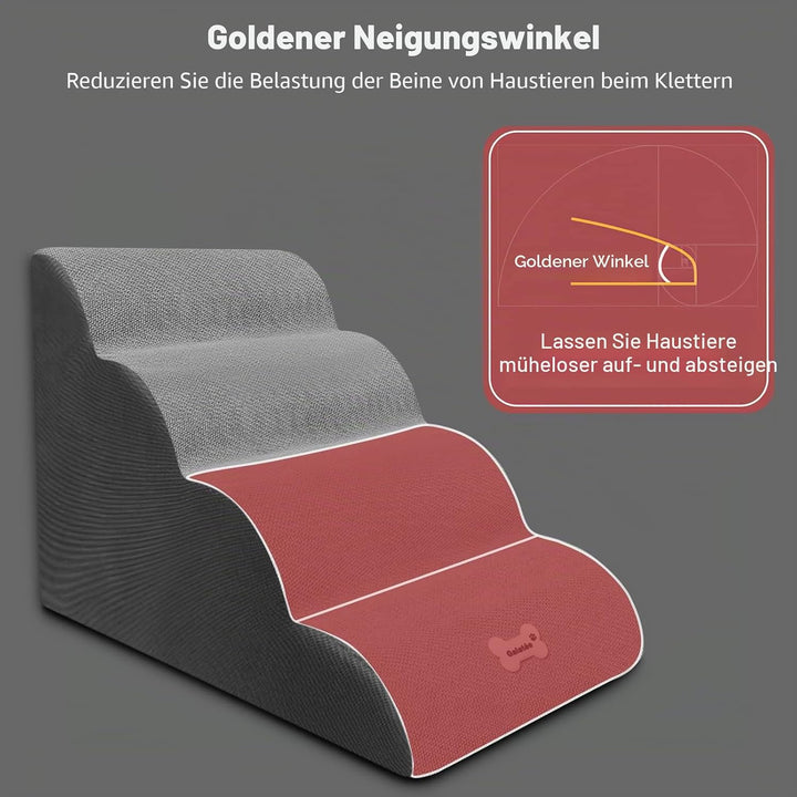 Galatée Hundetreppe, Abnehmbare Und Waschbare Haustiertreppe, rutschfeste Haustierrampe Mit 4 Stufen