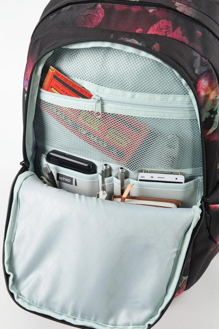 Nitro Future Hero Rucksack Schulrucksack mit Organizer Schoolbag Daypack mit 17 Zoll Laptopfach Blac