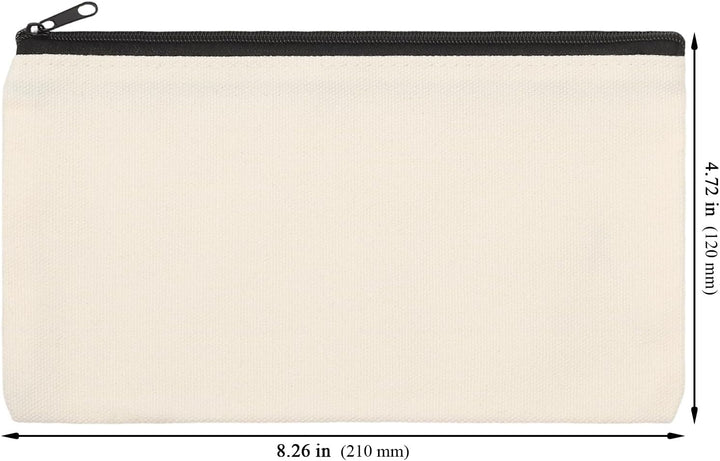 MUKSEUT 40 Stück DIY Stoffbeutel zum Bemalen, 12x21cm Federmäppchen Blanko
