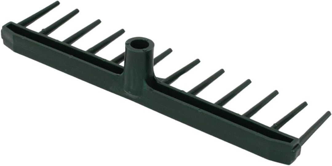 Kunststoffrechen 42cm mit 12 Zinken Rechen Grün für Laub &amp; Boden | Gartenrechen 230g Laubrechen für
