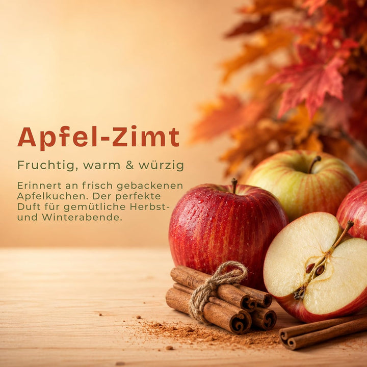 Kerzensand mit Duft Apfel-Zimt 500g, inkl. 6 Dochte, 80h Brennzeit, Apfel-zimt 500g