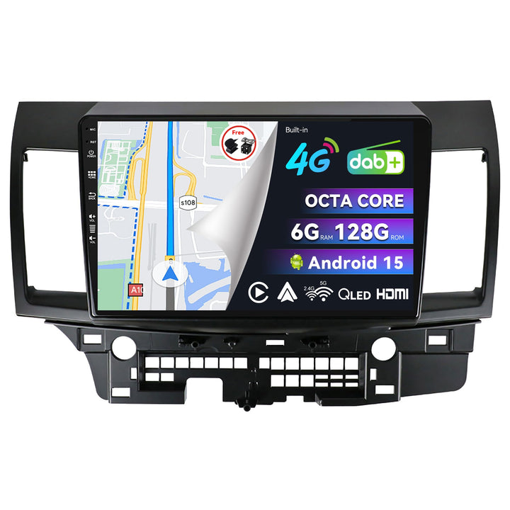 Eingebaut 4G LTE &amp; DAB | Android 15 QLED Autoradio für Mitsubishi Lancer (2010-2016)| 6G+128G | Carp