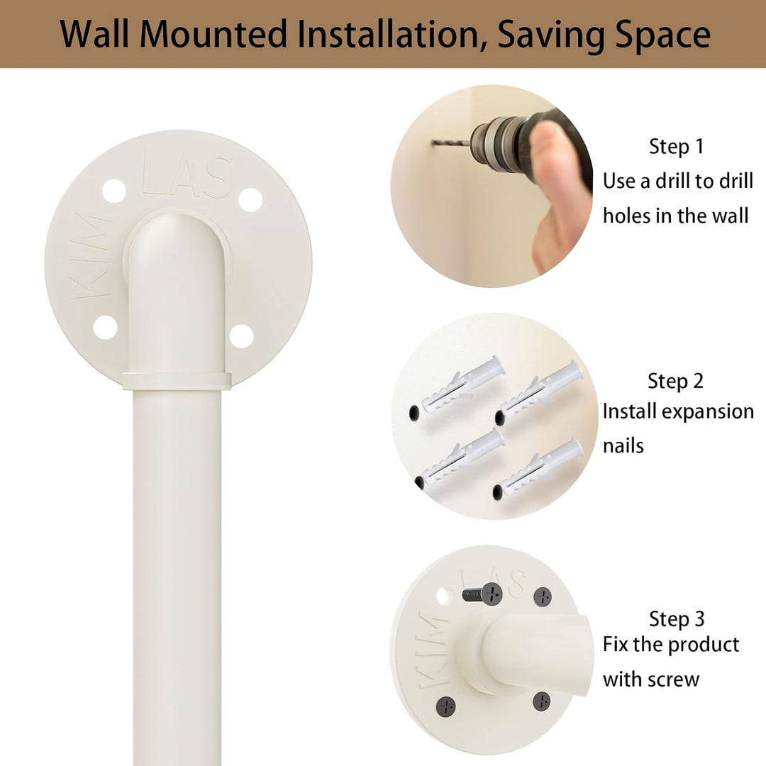 64cm Kleiderstange Wandmontage,Garderobenstange,1 Stück,Beige 64cm (1-Pack) Beige, 64cm (1-Pack) Bei