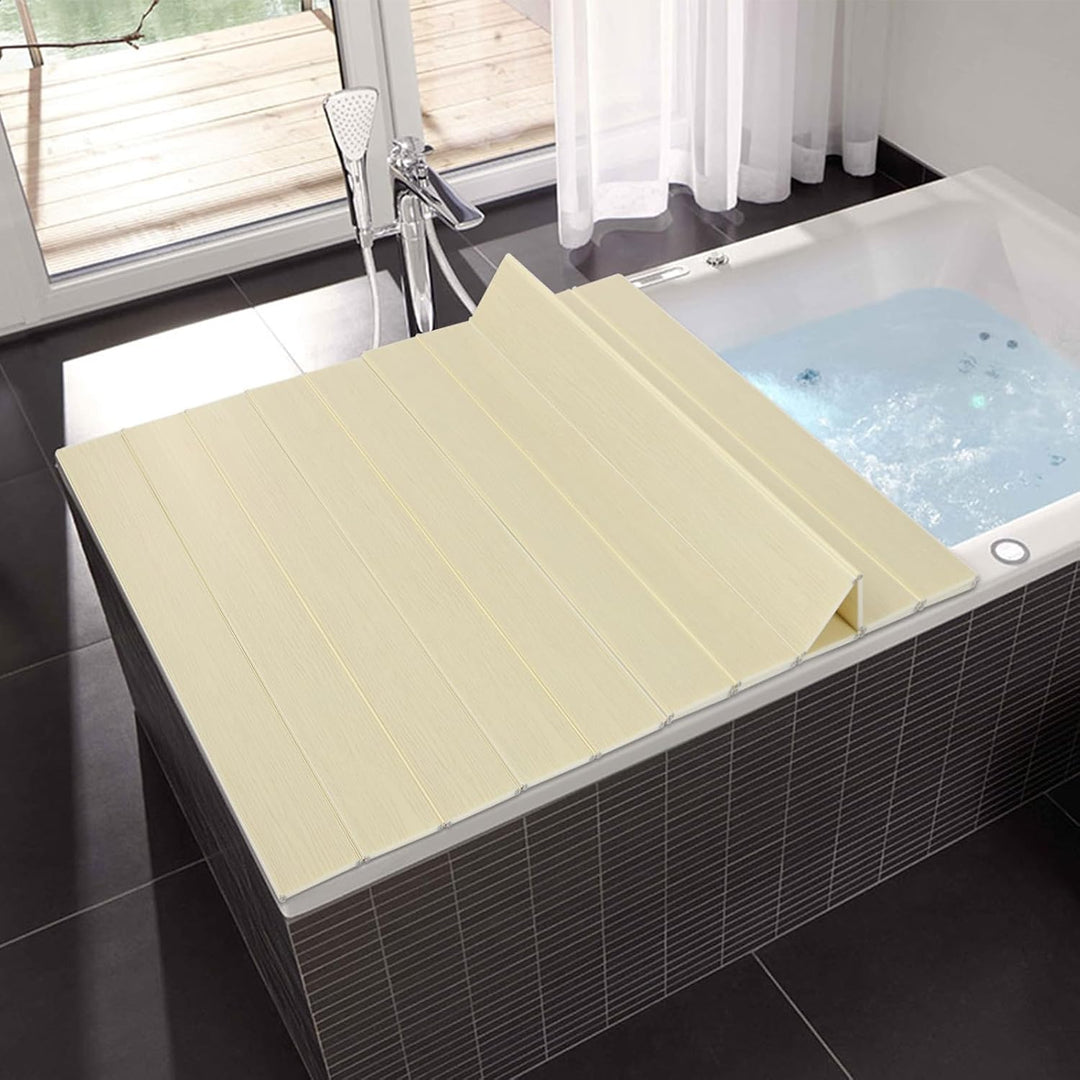 Badewannenabdeckung faltbar 170x75cm PVC gelb Staubschutz Wärmedämmung